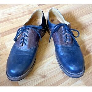 Bed Stu Black and Brown Leather Oxfords Handcrafted Men Sz 9